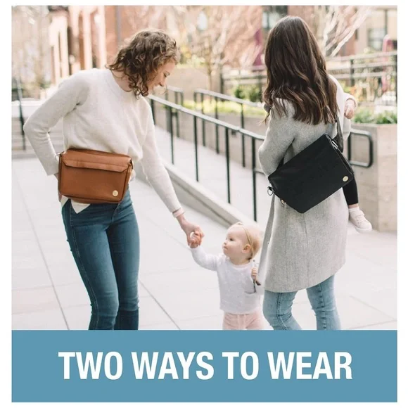 CleverMade Crossbody Black Diaper Bag Tote or Hip Pack or Stroller Organizer - Picture 4 of 6